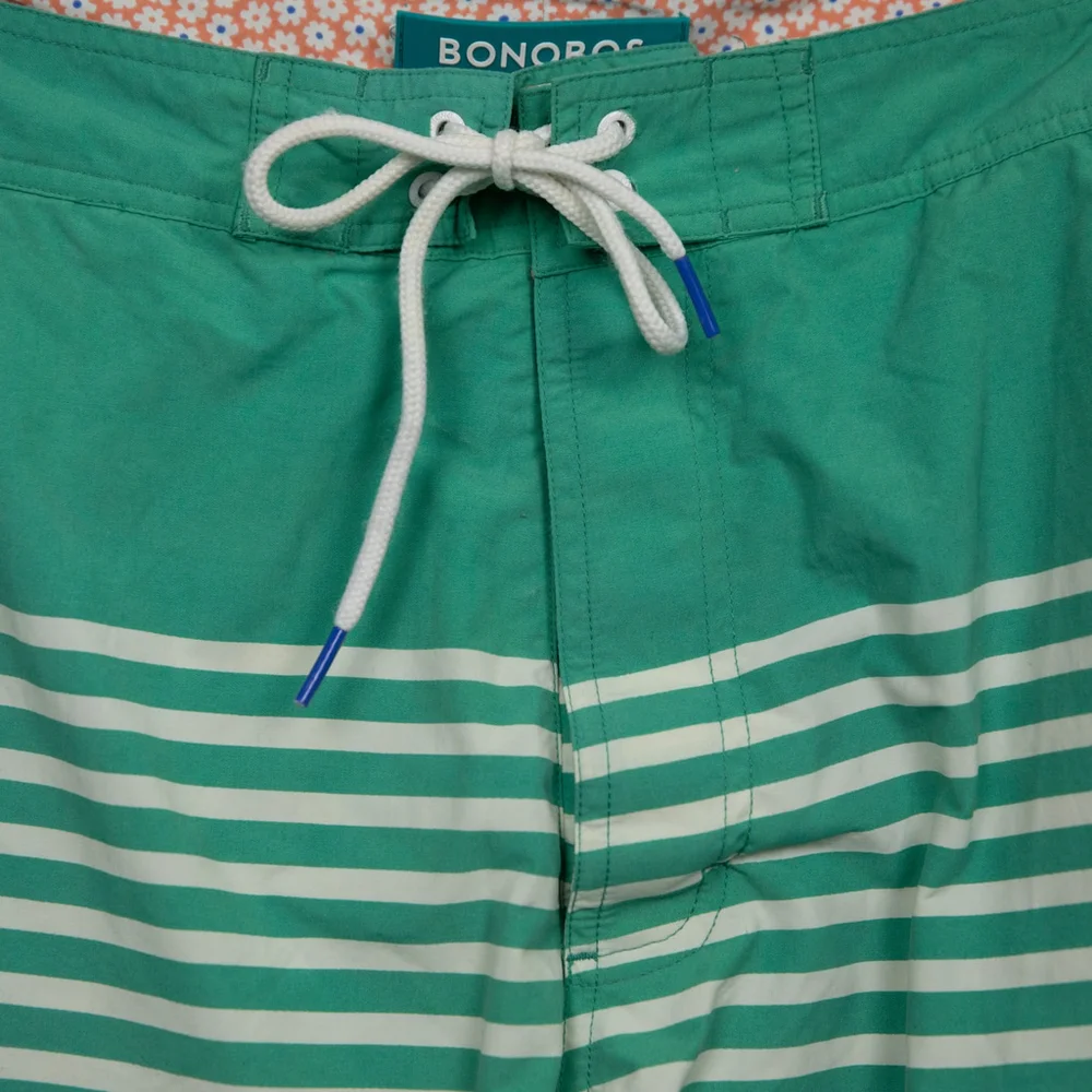 Bonobos green stripe board shorts-38